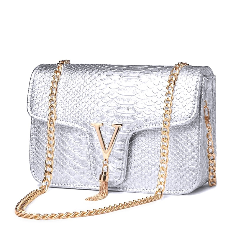 Bolsa Feminina Square Shoulder Bags for Women 2021 Luxury Handbags Women Bags Crocodile Bags Female sac a main Gold Silver
