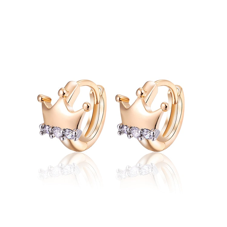 Brand Gold Color Hoop Earrings Pendientes Pearls Brincos Women Bijoux CZ Crystal Earings Fashion Jewelry 15E18K-39