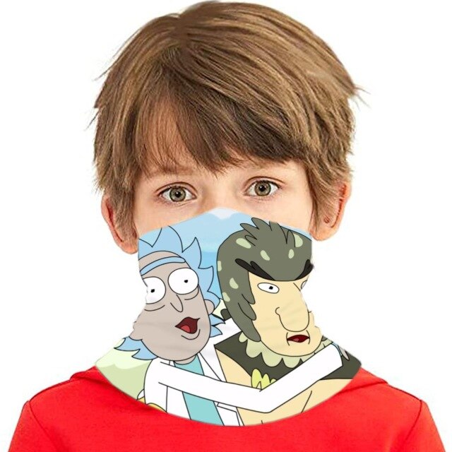 Brand Rick Et Morty Winter Keep Warm Scarf Tattoo Kids/adult Wind Bandanas Scarf Rick Et Morty Fabric Face Scarf Mask