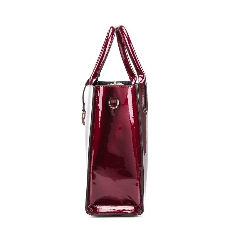 Bright Solid Patent Leather Women Fashion Bags Ladies Simple Luxury Handbags Casual Shoulder Messenger Bags Sac A Main Tote bag