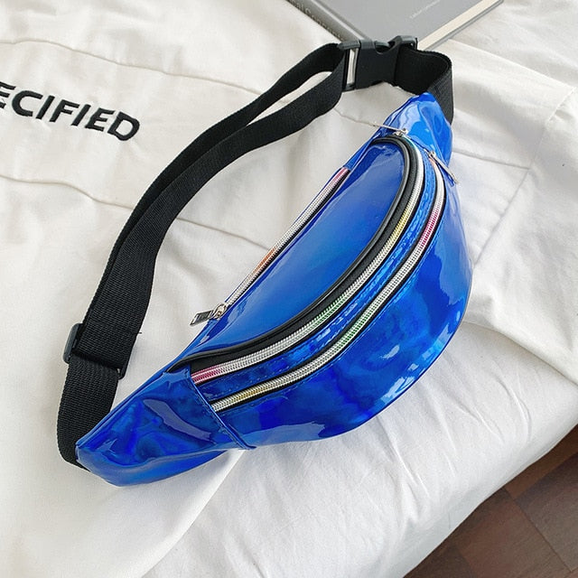 Brivilas Women Waist Bag Holographic Fanny Pack Shoulder Luxury Waterproof Sport Belt Bag Multifunction Laser Chest Bag Bum Girl