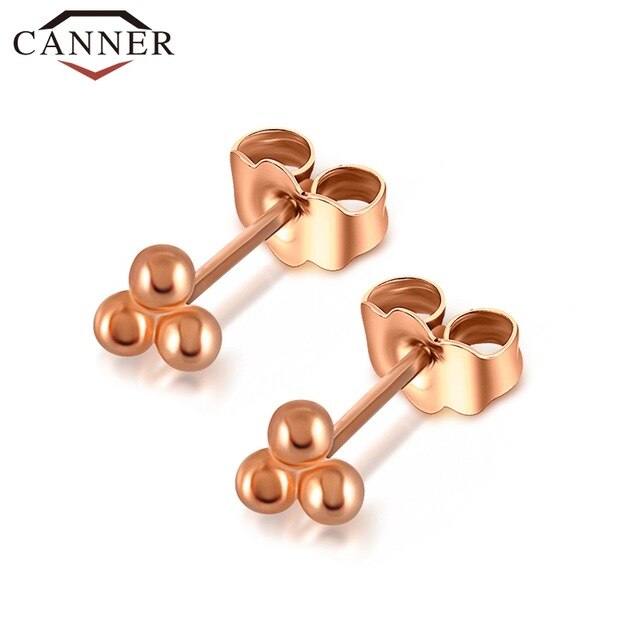 CANNER Delicate Flower Earrings for Women Girls Gold Color Stud Earrings 925 Sterling Silver Mini Earring 2019 Jewelry H40
