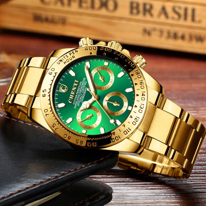 CHENXI Male Golden Wristwatches For Men Watches Casual Quartz Watch Luxury Brand Waterproof Clock Man Relogio Masculino