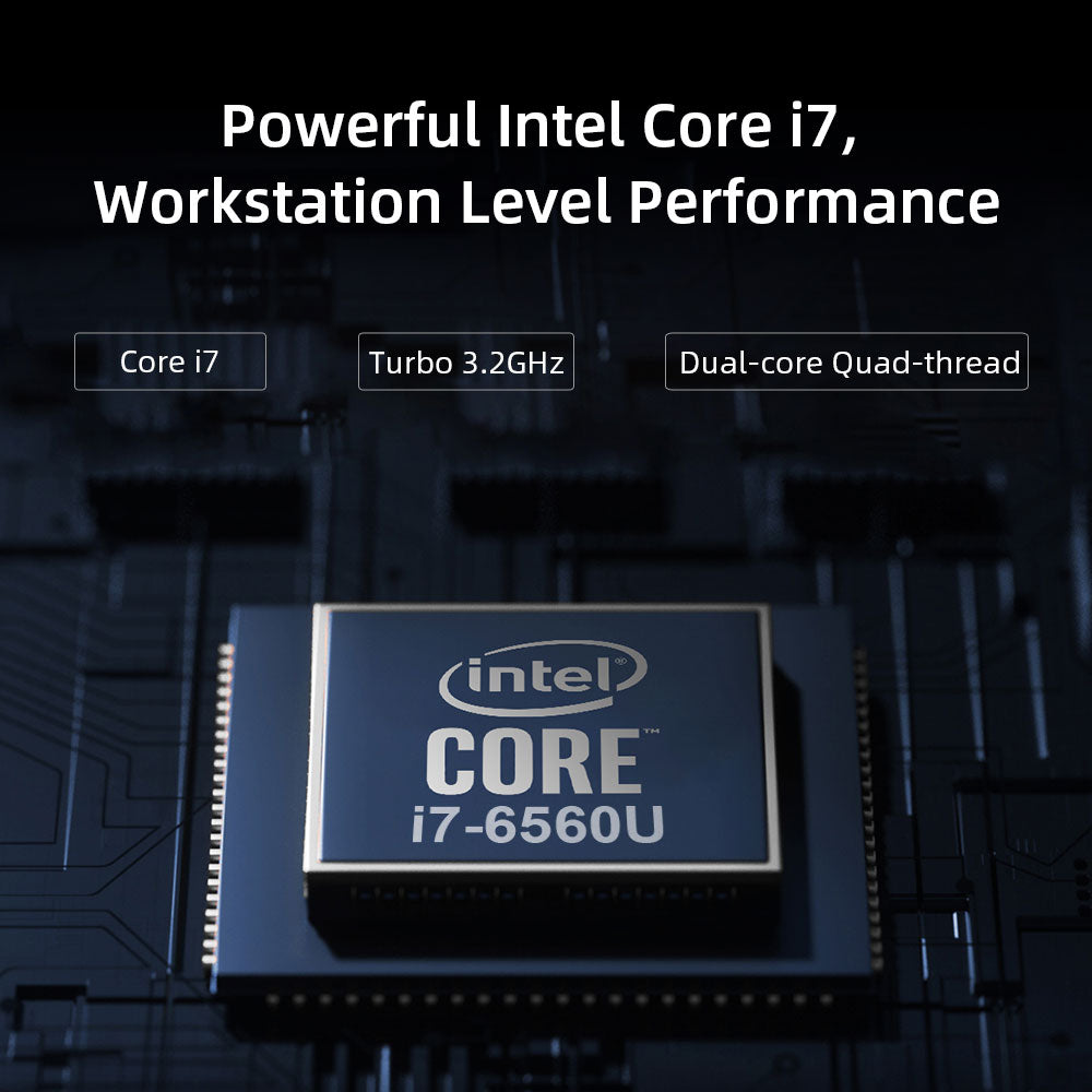 CHUWI CoreBox X Mini PC, Intel Core i7-6560U Dual Core 64 bit, Windows 10 OS, 8GB RAM 256GB SSD, 4*USB-A 3.0, 1*Type A, 1*DP
