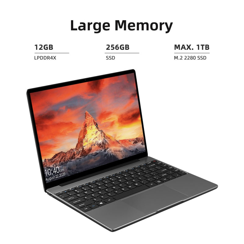 CHUWI GemiBook Pro 14 Inch 2160*1440 Resolution Intel Celeron J4125 Quad Core LPDDR4X 12GB RAM 256GB SSD Windows 10 Laptop