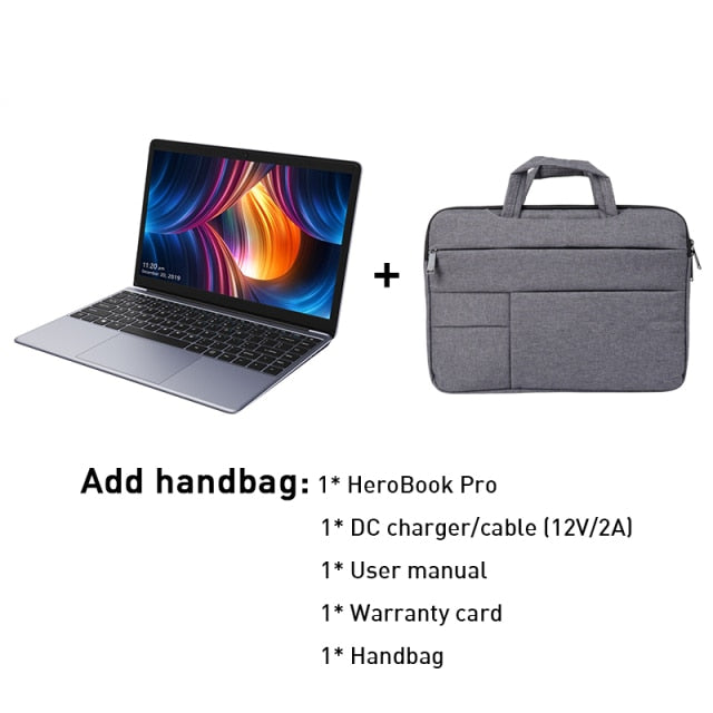 CHUWI HeroBook Pro 14.1Inch Laptop 8GB RAM 256GB SSD Intel Gemini lake N4020 Dual core  Windows 10 computer Full Layout Keyboard