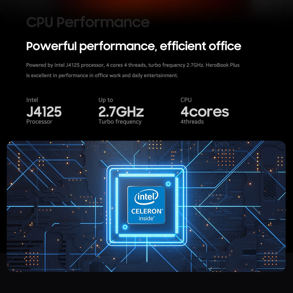 CHUWI original HeroBook Plus 15.6 inch laptop Intel Celeron J4125 LPDDR4X 12GB RAM 256G SSD Quad Core windows 10 system