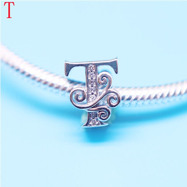 CODEDOG 100% 925 Sterling Silver Letter 26 Alphabet Beads Charms Fit Charm Bracelets & Bangles DIY Accessories Jewelry C030