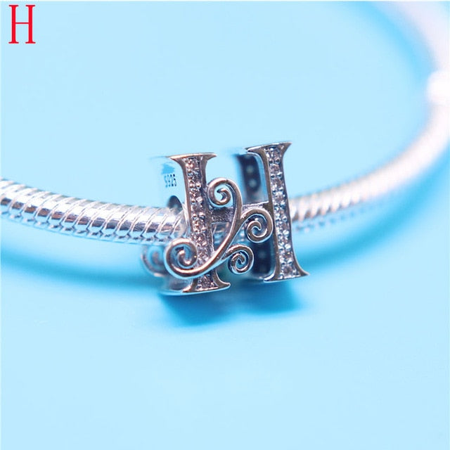 CODEDOG 100% Real 925 Sterling Silver Letter Alphabet A-Z Charm Name Bead Fit Original Bracelet Pendant Jewelry CMC030