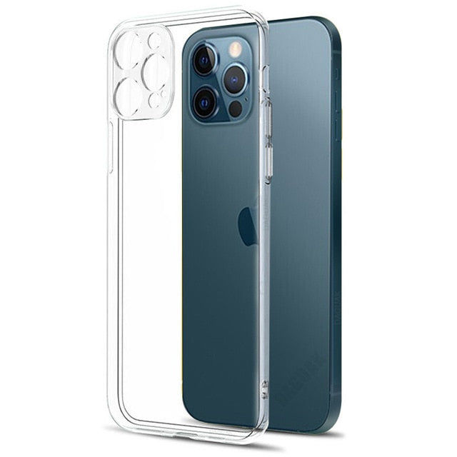 Camera Lens Protection Clear Phone Case For iPhone 12 Pro Max Silicone Soft Cover For iPhone 12 Mini Shockproof Back Cover Gift