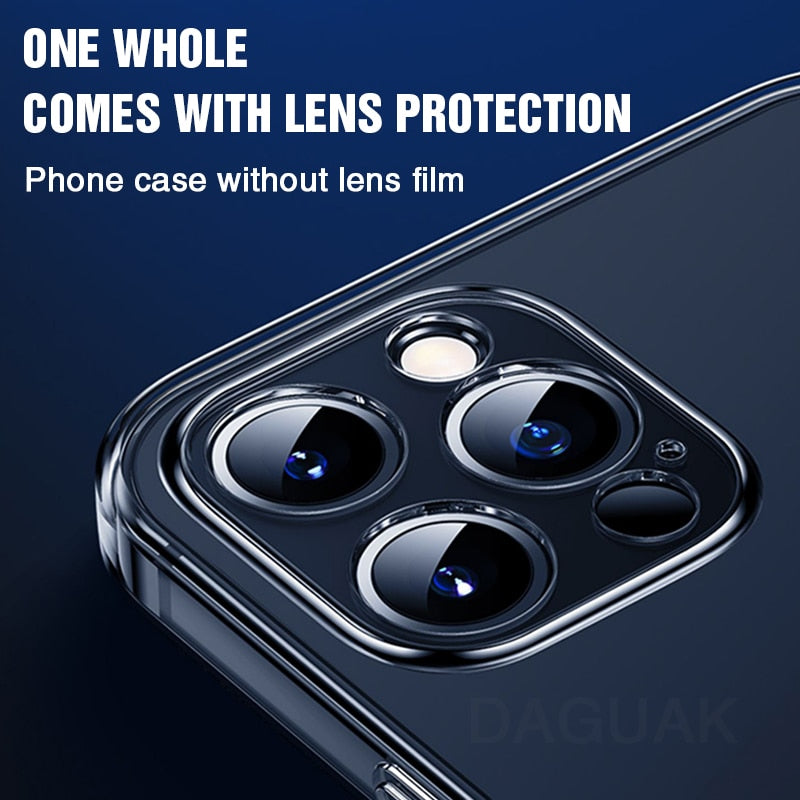 Camera Lens Protection Clear Phone Case For iPhone 12 Pro Max Silicone Soft Cover For iPhone 12 Mini Shockproof Back Cover Gift