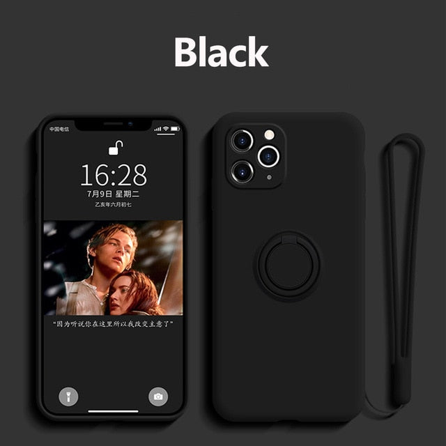 Case For iPhone 12 Pro Case Silicone With Ring Holder Magnetic Cover For iPhone 11 Pro XR Max X XS Max 8 Plus SE 2020 Case Cover