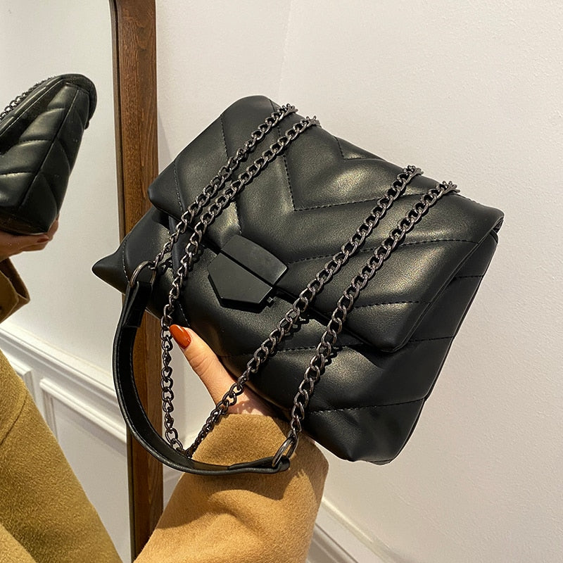 с доставкой Chain Women Shoulder Bag Designer Quilted Handbags Luxury Pu Leather Crossbody Bag Lady Small Flap Purses 2021