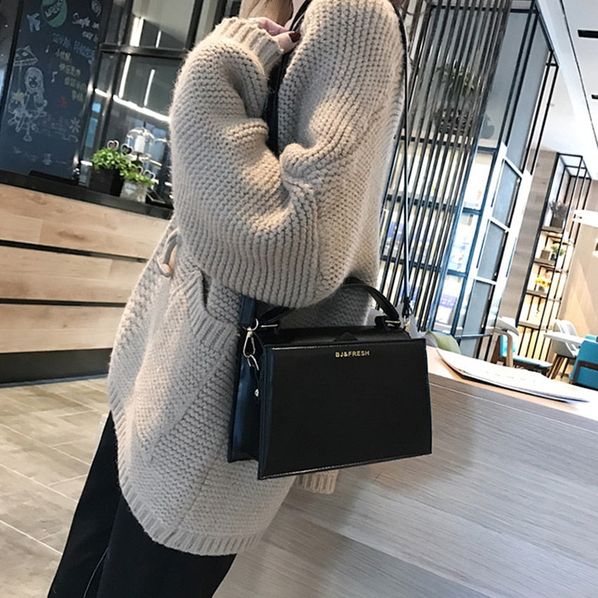 Chic PU Small Square Bag Women Handbag Fashion Dark Color Shoulder Messenger Bags Lady Crossbody Bags Korean Style Clutch