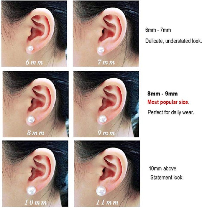 Clearance!!  AAAA High Luster White 6-11mm 100% Cultured Freshwater Pearl Stud Earrings for Women,Sterling Silver Women Earrings