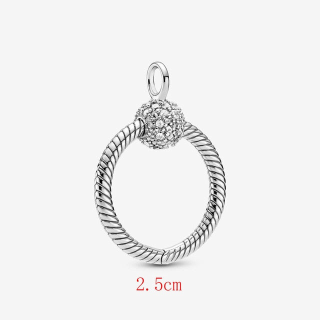 CodeMonkey 925 Sterling Silver O Pendant fit Original 3mm Necklace DIY Charm Bead Jewelry For Women CMN001