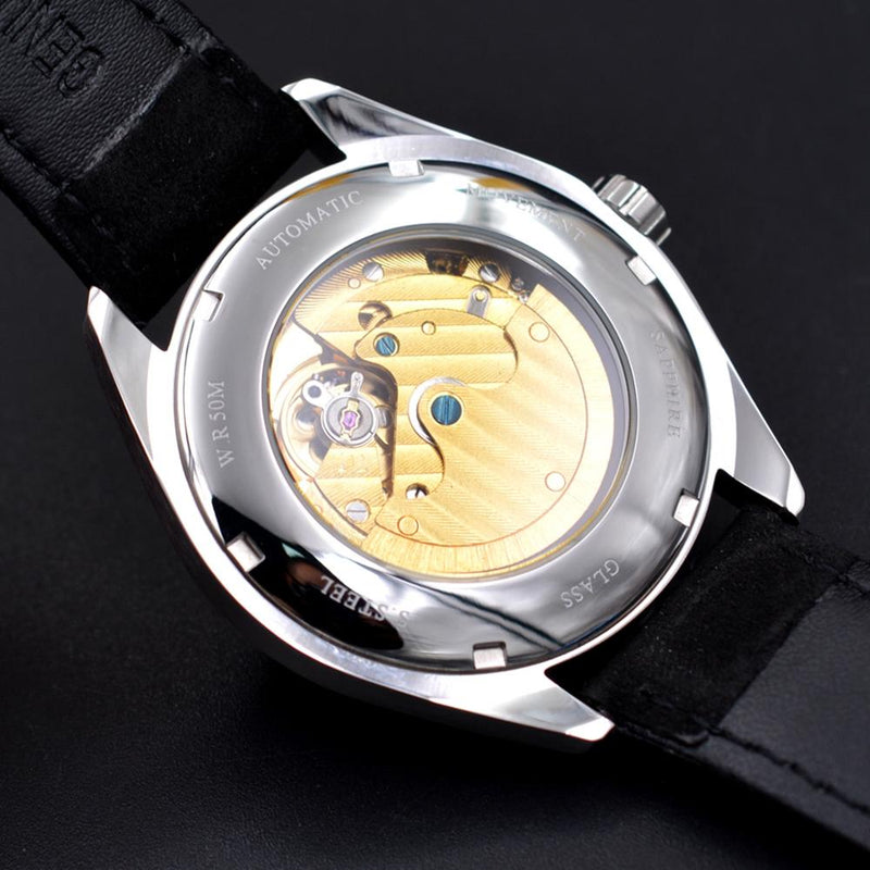 Corgeut 41mm Automatic Mechanical Watch Men Luxury Brand Casual Leather Strap Luminous Waterproof Business Wristwatch Men