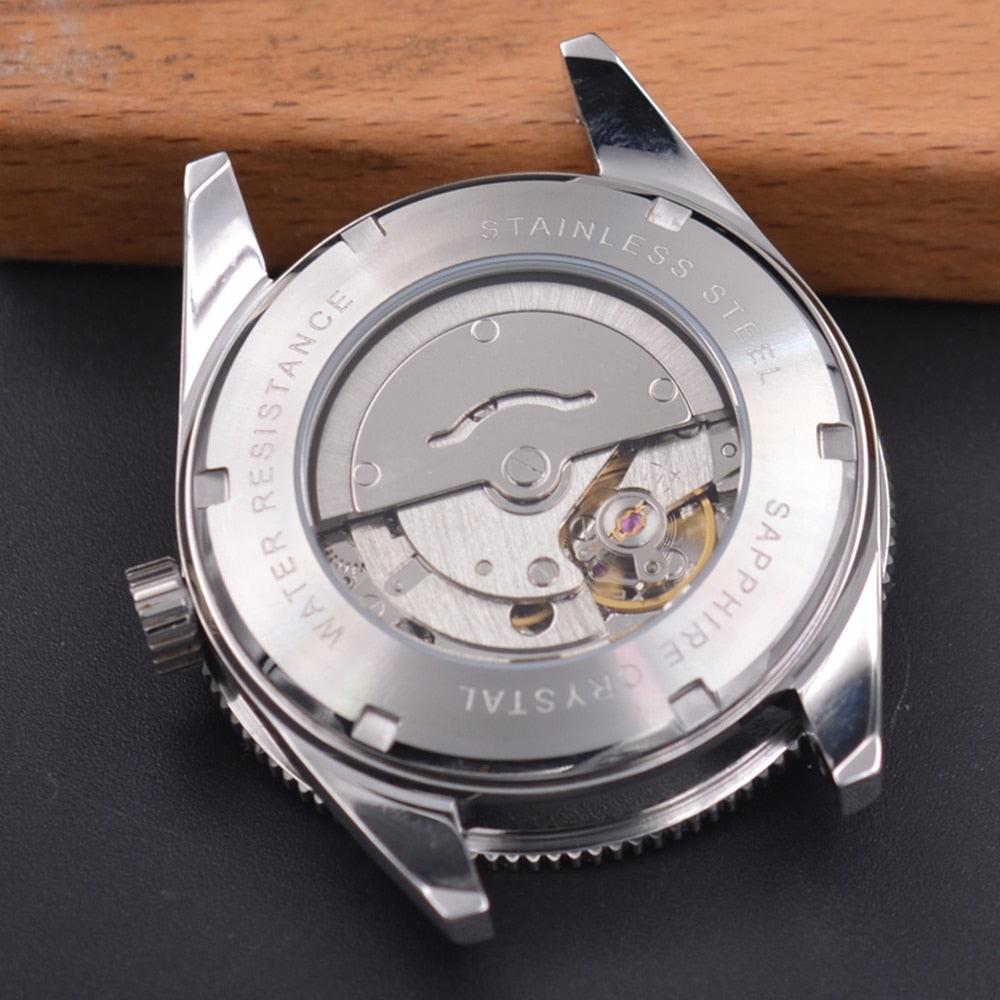 Corgeut Luxury Brand Sapphire Military Ceramic Bezel Mechanical Watch Men Automatic 10ATM Swim Sport Clock Leather Wristwatches