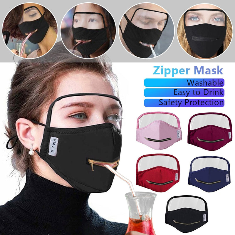 Cotton Zipper Opening Design Outdoor Protective Face Mask With Eyes Shield Mask For Face With Adult Fashion Halloween Cosplay