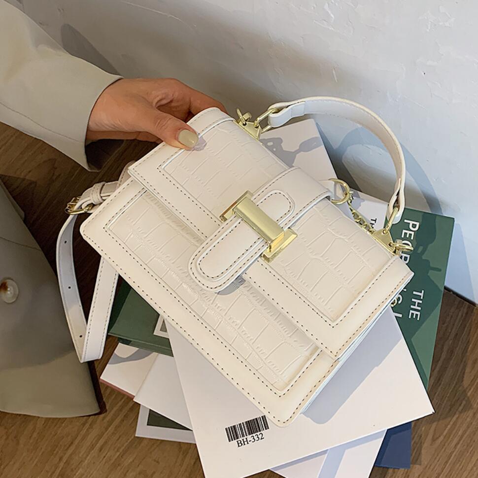 Crocodile Pattern Square Tote Bag 2021 Fashion New High Quality PU Leather Women's Designer Handbag Chain Shoulder Messenger Bag