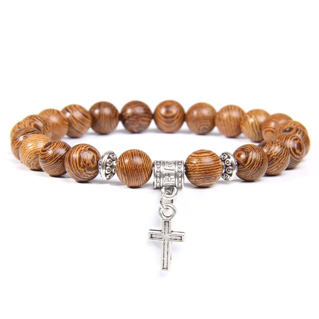 Cross Charm Bracelets Men Natural Stone Bracelets For Men Black Labradorite Beads Bracelets Women Friendship Pulsera Jewelry