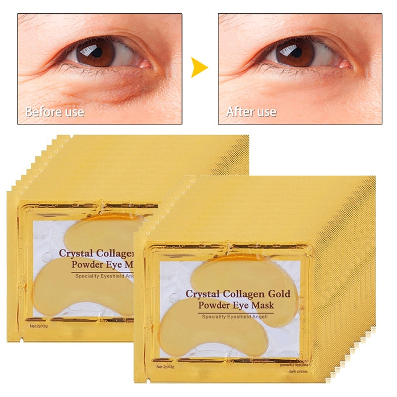 Crystal Collagen Gold Powder Eye Mask Anti-Aging Dark Circles Acne Beauty Patches For Eye Skin Care Korean Cosmetics 40p=20pairs