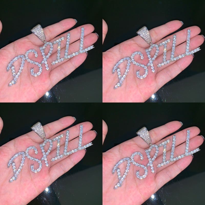 Custom name Necklace for Women Sharp Bubble Letter Pendant Hip Hop Jewelry