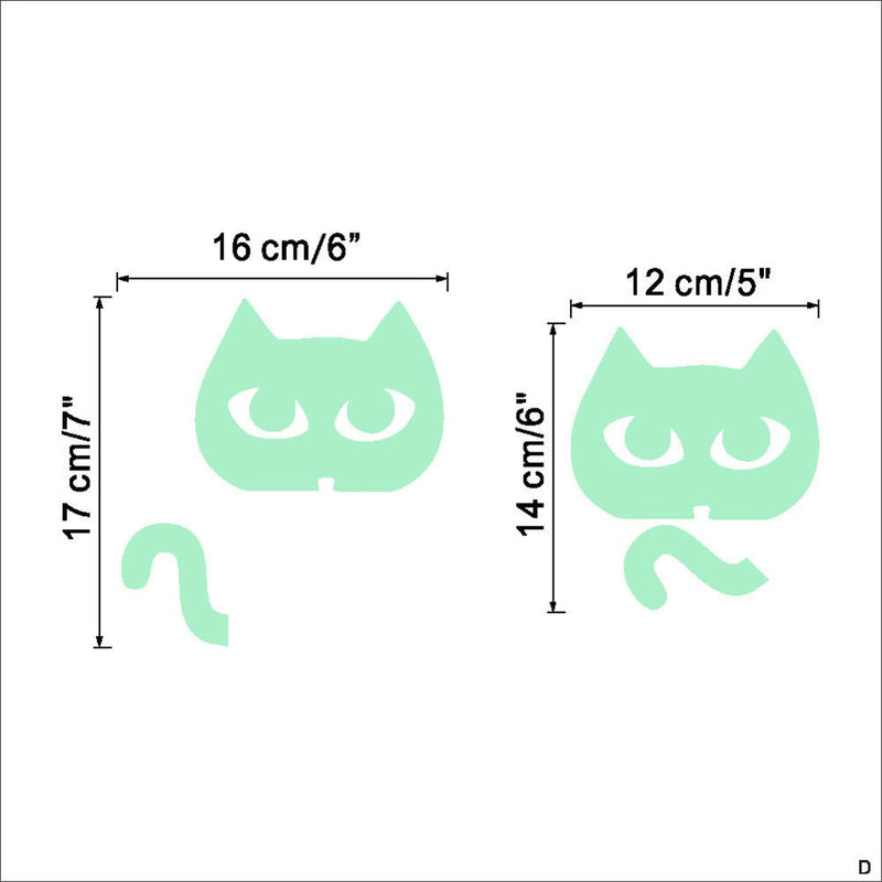 Cute Creative Kitten Cat Luminous Noctilucent Glow Switch Wall Sticker home decoration accessories One Piece Fast Shipping