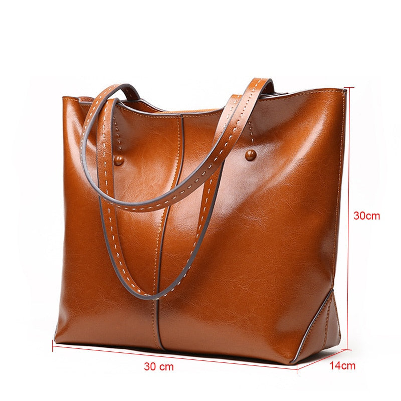 DIENQI 2020 New Female Genuine Leather Shoulder Bags Luxury Women Leather Handbags Ladies Big Designer Brown Top-handle Bag Tote