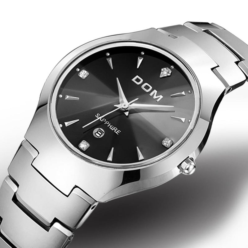 DOM men watch luxury top brand tungsten steel Wrist watch 30m waterproof Business Sapphire Mirror Quartz watches W-698
