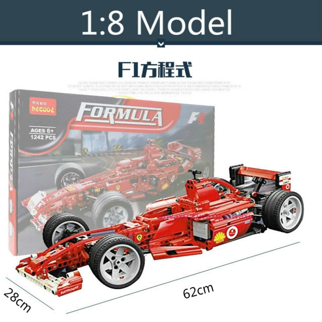 Decool Technic F1 Formula Racing Car 1:10 & 1:8 Technic Car Truck Building Blocks Toys For Children's Christmas Boy Gifts