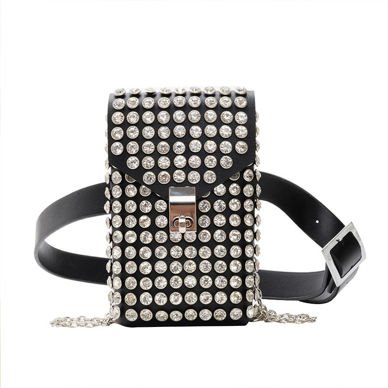 Diamonds Mini Bags For Women 2021 Fashion Mobile Phone Bag Korean Messenger Crossbody Bag Coin Purse Ladies Vertical Wallet