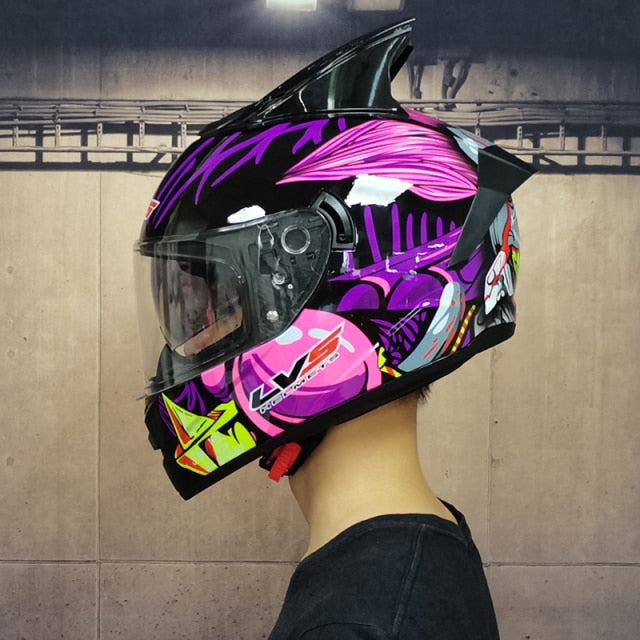 Dot Approved Motorcycle Helmet Racing Full Face Helmet Capacete Double Lens Locomotive Off-Road Helmet Cascos Para Moto