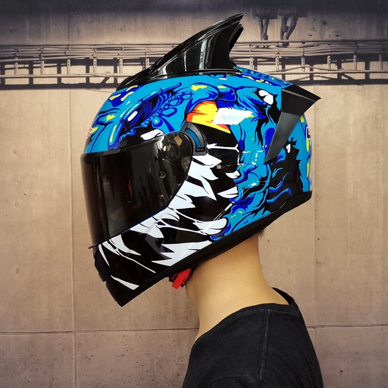 Dot Approved Motorcycle Helmet Racing Full Face Helmet Capacete Double Lens Locomotive Off-Road Helmet Cascos Para Moto