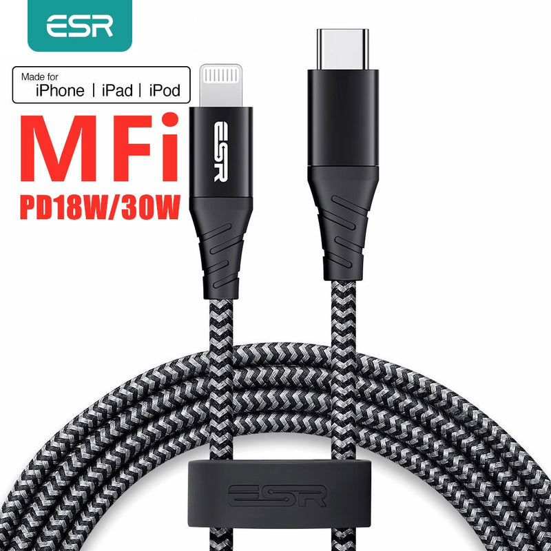 ESR for Lightning Cable MFi Fast Charging Type C USB C to Lightning Cable for iPhone 12 iPad Apple MFI Lightning Cable Data Line