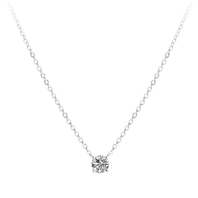 Elegant 925 Sterling Silver Shiny Zircon Geometry Necklace 0.3cm/0.4cm/0.5cm Silver O-Chain Necklace Women Gift wedding Jeweller