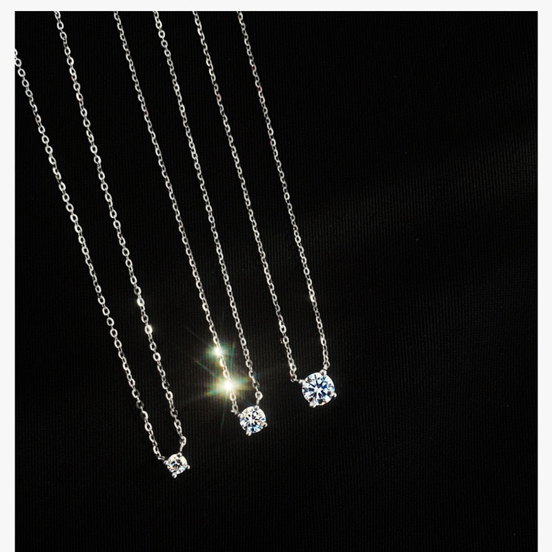 Elegant 925 Sterling Silver Shiny Zircon Geometry Necklace 0.3cm/0.4cm/0.5cm Silver O-Chain Necklace Women Gift wedding Jeweller