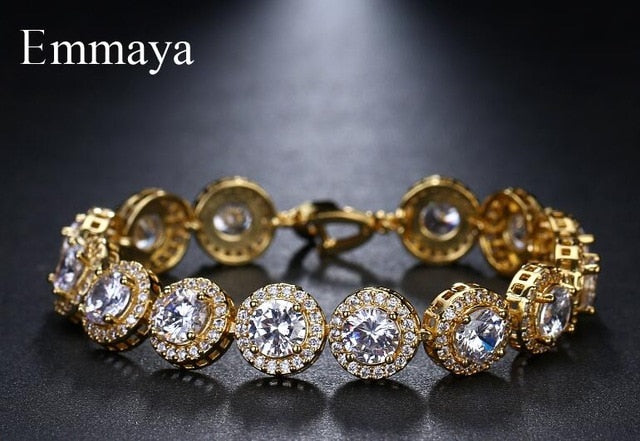Emmaya Brand Charm Classic AAA Cubic Zircon Three Colors Roundel Bracelets For Woman Elegance Wedding Party Birthday Gift