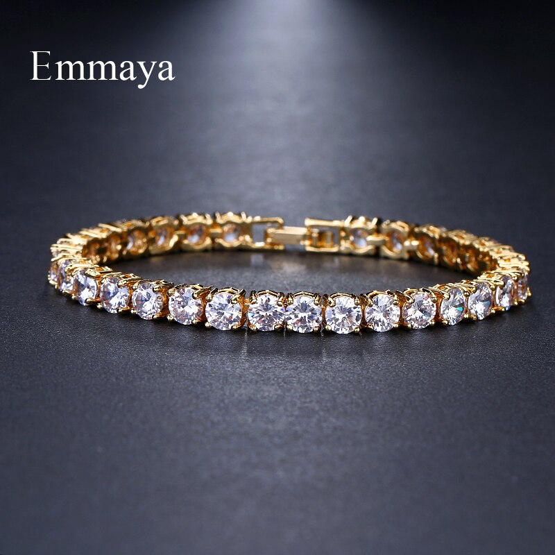 Emmaya Brand Luxury Classic AAA Cubic Zircon Two Colors Round Fashion Bracelets For Woman Popular Wedding Party Birthday Gift