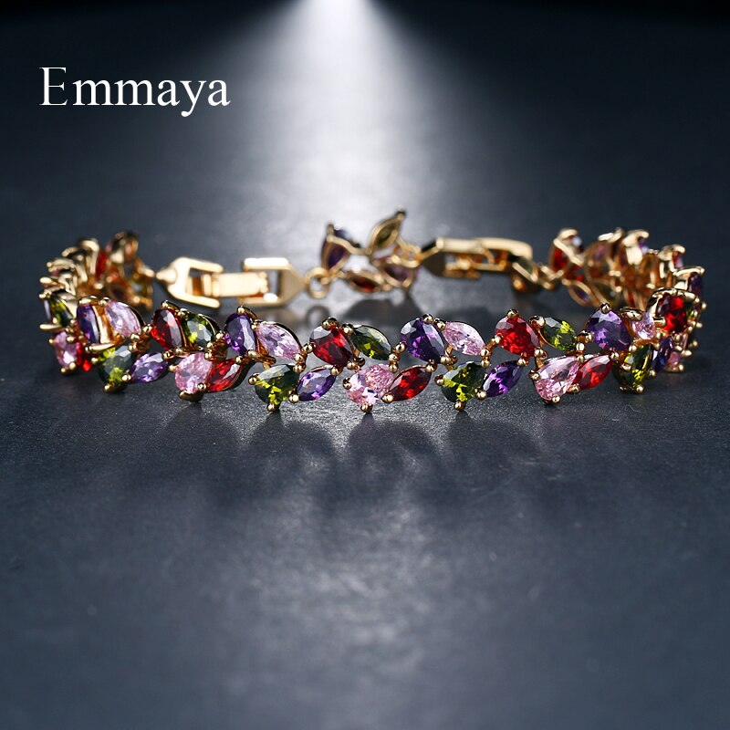 Emmaya Bridal Bangles Classical Charm Shinny AAA CZ Bracelet Multicolor New Design Jewelry for Women Party