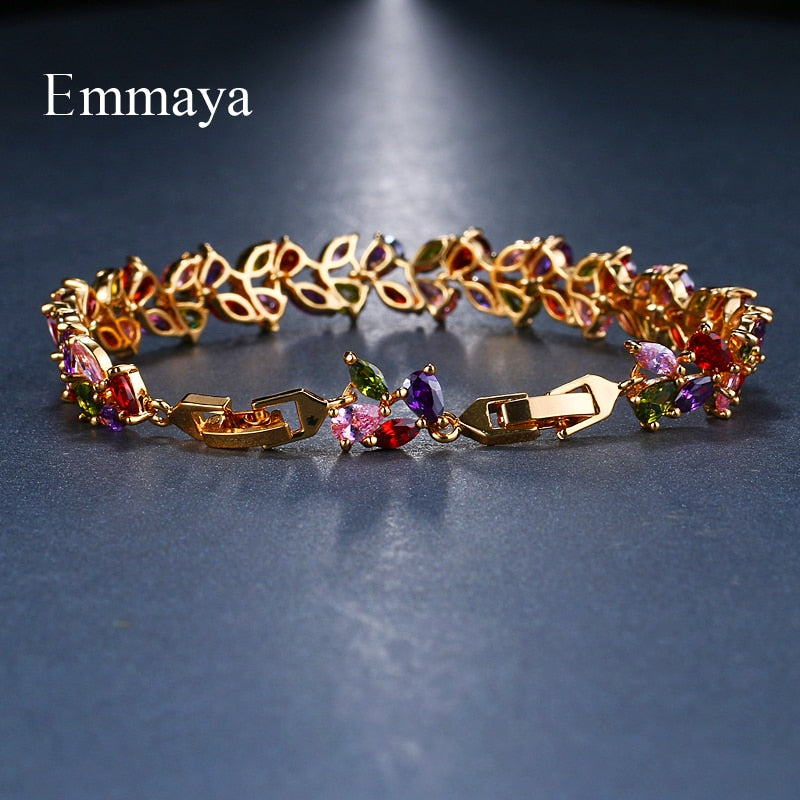 Emmaya Bridal Bangles Classical Charm Shinny AAA CZ Bracelet Multicolor New Design Jewelry for Women Party