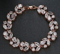 Emmaya Luxury White/Gold Color Bracelet for Women Ladies Shining AAA Cubic Zircon Crystal Birthday Jewelry  Gift Party Wedding