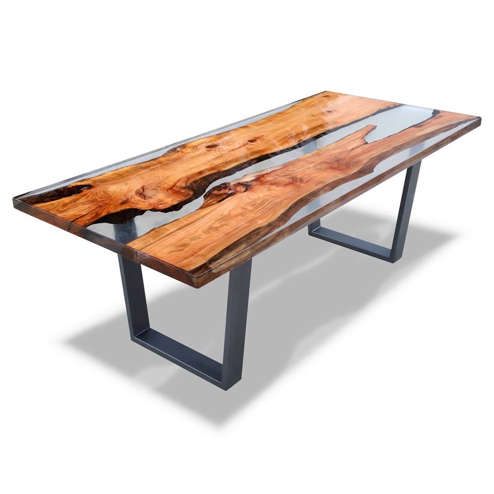 Epoxy dining table top,Solid Wood Table for Coffee Home Office Furniture Living Room Tea Table Desk, Modern Glass Resin epoxy