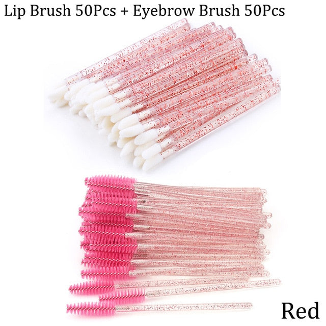 Eyelash Extension Disposable Crystal Eyebrow Brush Mascara Wands Applicator Lash Cosmetic Brushes Beauty Makeup Tool