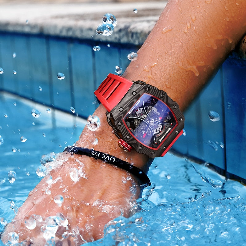 FEICE Luxury  Skeleton Watch Automatic Mechanical  Watches for Men Creative Fashion Sport  Waterproof  Watch Clock FM602N