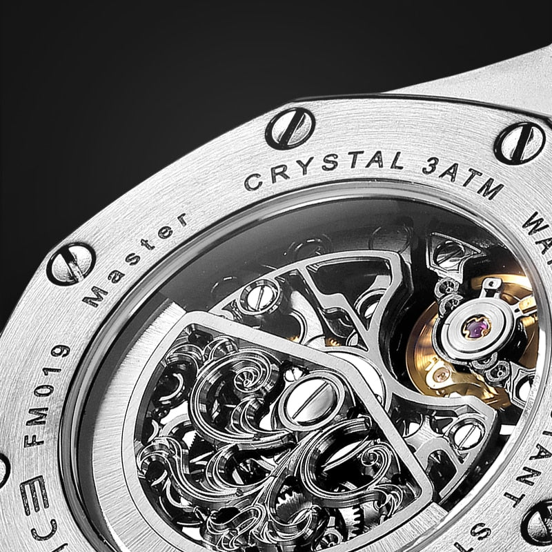 FEICE Sports Automatic Watch Men's Skeleton Mechanical Watch Waterproof Openwork Sapphire Crystal Wrist Watches for Men FM019N