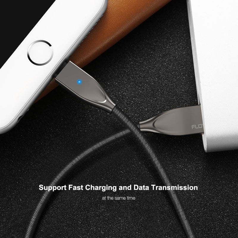 FLOVEME For Lightning To USB Cable For iPhone X 8 7 6 6S 5 5S SE For iPad Charger 1.2M Safe durable LED Sync Cable Fast Charging