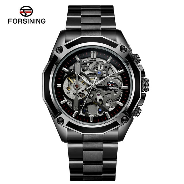 FORSINING Automatic Mechanical Men Wristwatch Military Army Sport Male Clock Top Brand Luxury Skeleton Fashion Man Watch 8130