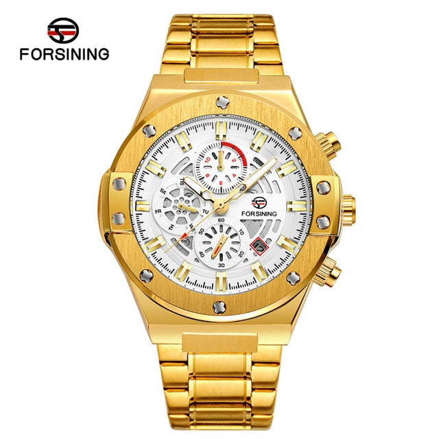 FORSINING Automatic Mechanical Men Wristwatch Military Sport Male Clock Top Brand Luxury Date Week Waterproof New Man Watch 6914