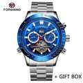 FORSINING Tourbillon Automatic Mechanical Men Wristwatch Military Sport Male Clock Top Brand Luxury Black Classic Man Watch 589